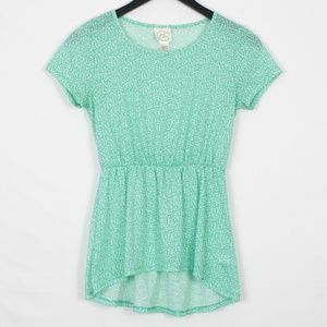 Belle Du Jour Mint and White Hi Lo Top